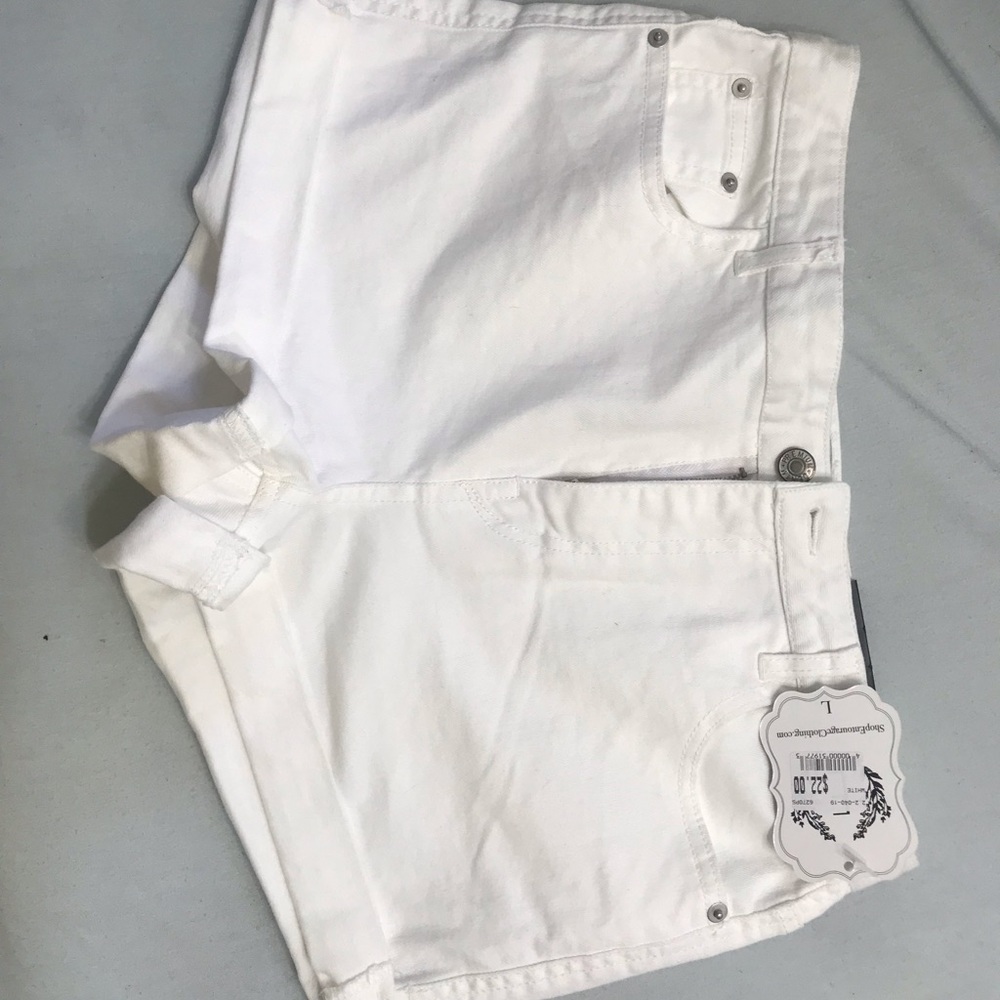 white jean shorts